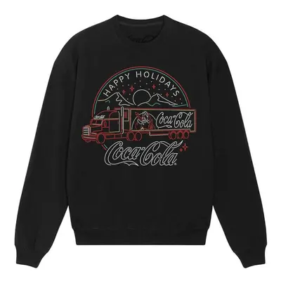 (L, Black) Coca-Cola Unisex Adult Neon Truck Sweatshirt