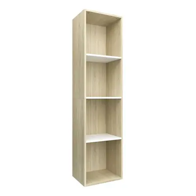 (white and sonoma oak, x x cm) vidaXL Book Cabinet/TV Cabinet Engineered Wood Highboard Cupboard