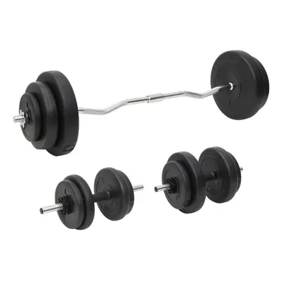 (Curl bar) vidaXL Barbell Set Gym Fitness Dumbbell Bar Free Weight Dum Bell Barbell Bar