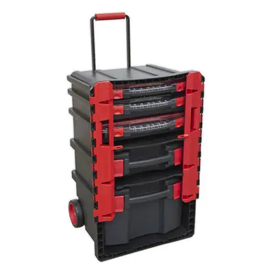 500 x x 770mm Portable Tool Chest / Toolbox - Multi Compartment Wheeled Unit