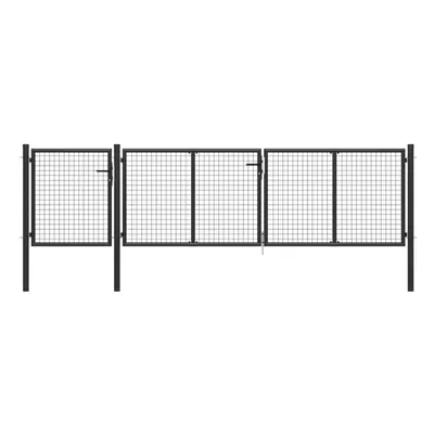 (anthracite, x cm) vidaXL Garden Gate Lawn Fence Door Mesh Patio Outdoor Gate Galvanised Steel