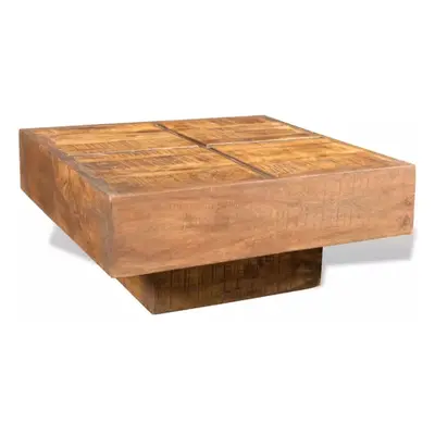 vidaXL Solid Mango Wood Coffee Table Square Brown Vintage Side Plant Stand