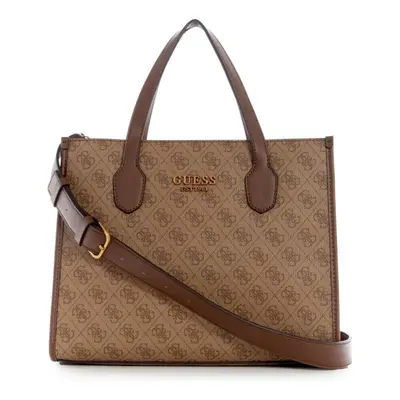 GUESS Silvana Small Tote Latte Logo/Brown One Size