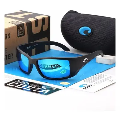 Costa Del Mar BLACKFIN Matte Black/ blue Lenses 580P Polarized Sunglasses