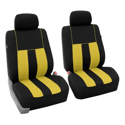 FH Group Car Seat Covers Front Yellow Red Cloth - Seat Covers for Low