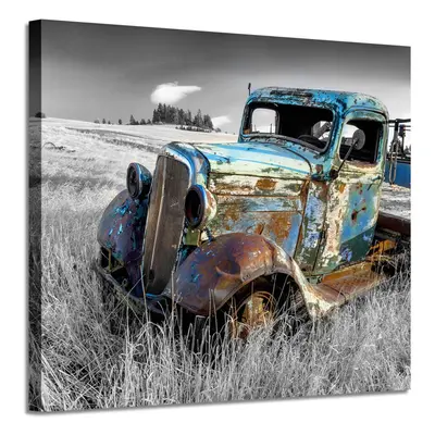 ARTISTIC PATH Car Picture Canvas Wall Art Rusty Truck Painting Print Artwork for Living Room Off