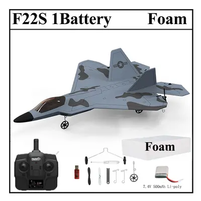 (Gyro 1B Foam) New F22S 2.4G 4CH 3D6G RC Airplane Raptor F22 Warplane WLtoys A180 Upgrade Versio