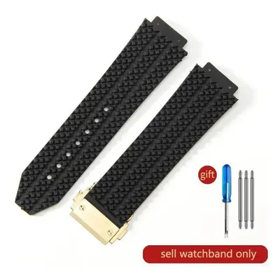 (J01-Black-Gold-Z2 24x17mm) For Hublot Yubo High Quality Silicone Waterproof Watch Strap Classic