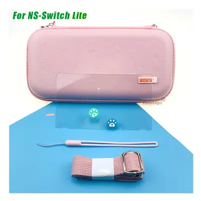 (For Switch Lite Pink) Blue Carry Case Accessories Storage Bag for Nintendos Switch Portable Tra