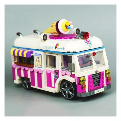 Loz Vehicle Model Pink Ice Cream Van Car Truck Shop Store 3D Model Diy Mini Blocks Bricks Buildi