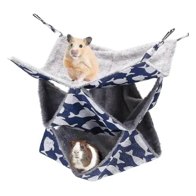 Rat Hammock, Three-layer Hammocks Large Rat Hammocks Set for Pet Hamster Cage Accessories Beddin