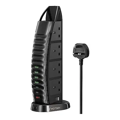 Tower Extension Lead with USB Slots 2M, Way Outlets Multi Plug Extension Tower with USB (2 Type 