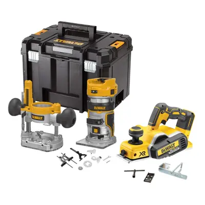 Dewalt DCW604N 18v XR Brushless Router Trimmer + Plunge Base + DCP580N Planer