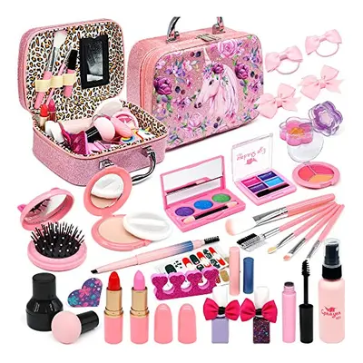 Washable Makeup Kit Girls Toy - Kids for Girls, Non Toxic Make Up Set, Little Toddler Children P