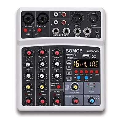 4 channel DSP Echo dj audio sound mixer interface mixing console karaoke with MP3 USB Bluetooth 