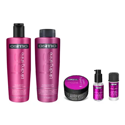 Osmo Blinding Shine Shampoo 1000ml, Conditioner 1000ml, Serum 50ml, Definer 40ml and Mask 100ml