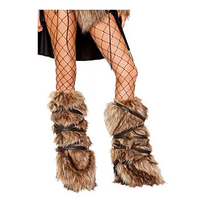 Roma Costume Pair of Faux Fur Leg Warmers with Strap Detail Womens Par