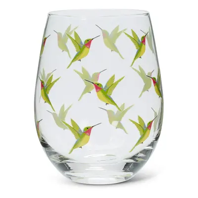 Abbott Collection 27TwitterSG Hummingbird StemlessGoblet5 H14oz inches H Green