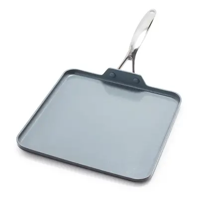 GreenPan Valencia Pro Hard Anodised Healthy Ceramic Non-Stick cm Square Griddle, Pancake & Crepe