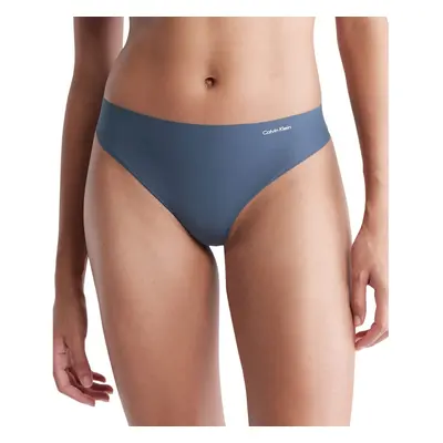 Calvin Klein Women's Invisibles Seamless Thong Panty Blue Edge Large