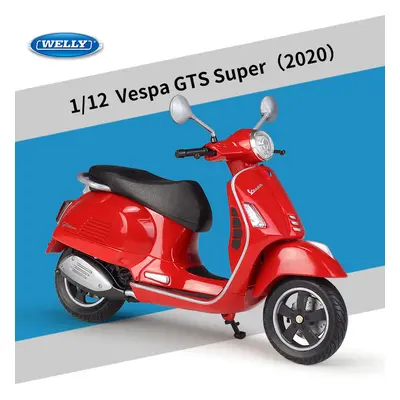 (Red foam box) 1:12 Vespa GTS Super Alloy Leisure Motorcycle Model Simulation Metal