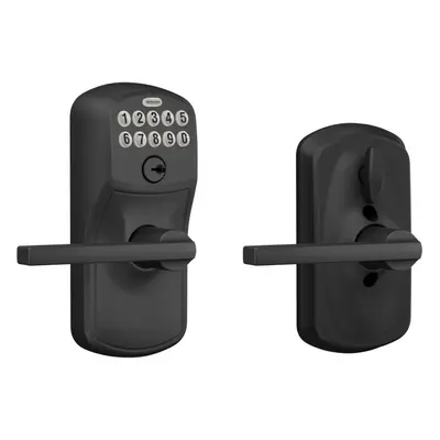 SCHLAGE FE595 PLY LAT Plymouth Keypad Entry with Flex-Lock and Latitude Lever Matte Black