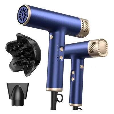 (Bule gold) Million Ionic Blow Dryer with 110, RPM High-Speed No Heat Damage Intelligent Thermo-