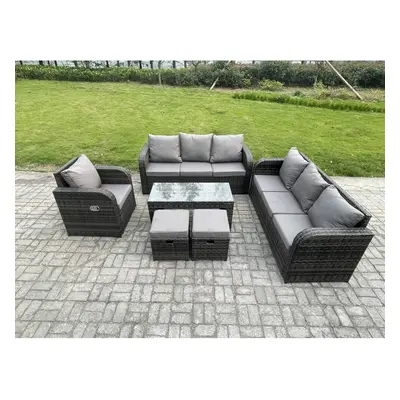 Fimous Patio Garden Furniture Sets Wicker Seater Outdoor Rattan Furniture Sofa Sets with Rectang