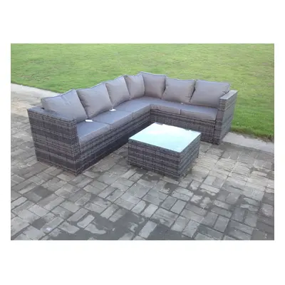 (right corner sofa +square table, with rain covers) shape corner rattan sofa garden furniture ch