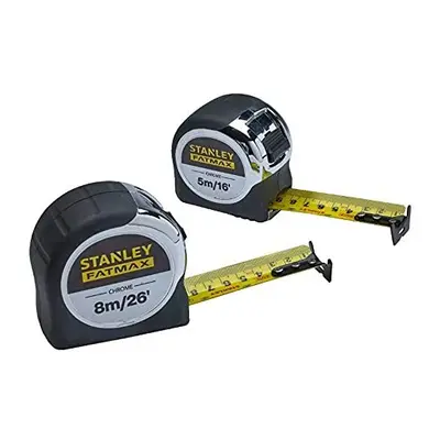 Stanley FatMax Tape Measures 8m 26ft and 5m 16ft STA533891 STA533886 XMS19CTTWIN