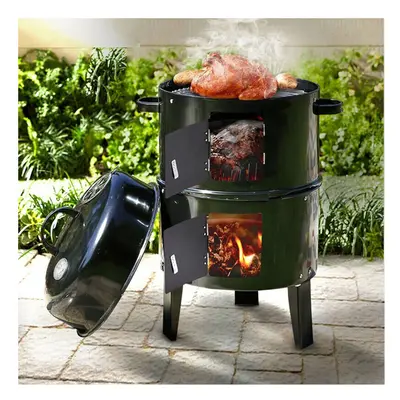 Outdoor Upright Smoker Grill Charcoal BBQ