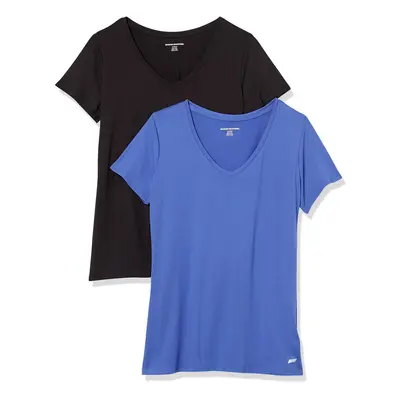 Amazon Essentials Women's Tech Stretch Short-Sleeve V-Neck T-Shirt (Available in Plus Size) Pack