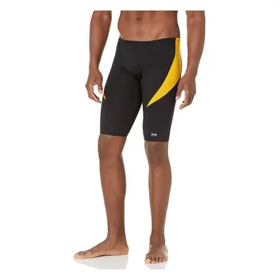 TYR Mens Standard Durafast Elite Curve Splice Jammer Swimsuit BlackGold