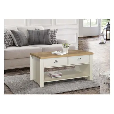 Coffee Table Cream & Oak Birlea Highgate Drawer Farmhouse Shabby Chic