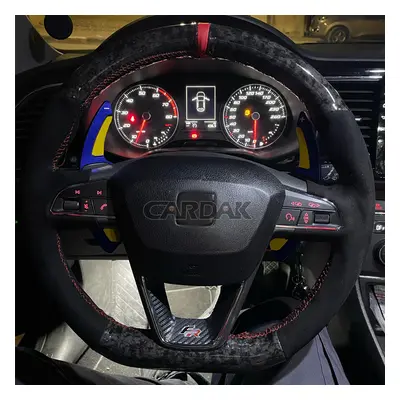 (style 02) Leather Suede DIY Car Steering Wheel Cover For Seat Leon Cupra R Leon