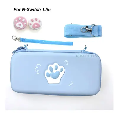 (Blue for NS Lite) Cat Paw Bag for Nintendos NS Lite Console Joycons Protect Game Bag For NS Swi