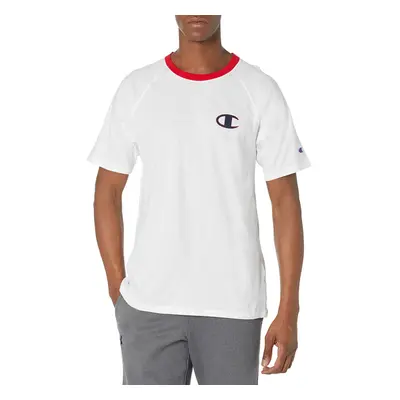 Champion Men's Athletics Sleep Knit Shirt White with C Logo Medium