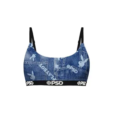 Playboy 886708-medium-32 Playboy Denim Mesh Up PSD Sports Bra - PB Denim - Medium