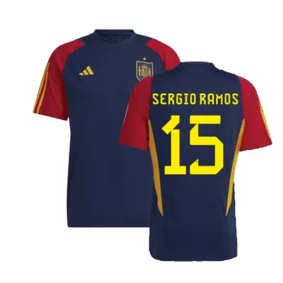 (XXL) Spain Training Jersey (Navy) (SERGIO RAMOS 15)