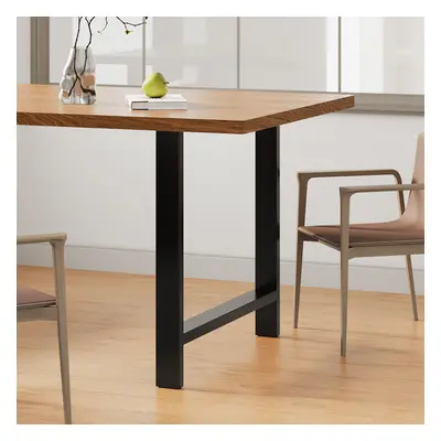 2Pcs Black H-shaped Anti-Slip Metal Table Legs for Desk