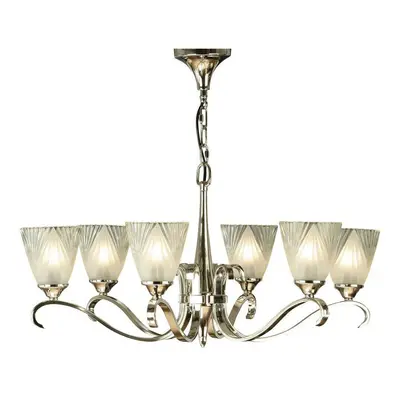 Luxury Hanging Ceiling Pendant Light Bright Nickel Deco Glass Lamp Chandelier