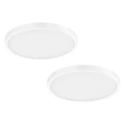 2 PACK Wall / Ceiling Light White 400mm Round Surface Mounted 25W LED 3000K