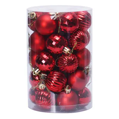 (Red ) 34PCS Christmas Tree Baubles Balls Ornament Wedding Party Decor 4cm