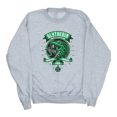 (XL, Sports Grey) Harry Potter Mens Slytherin Toon Crest Sweatshirt