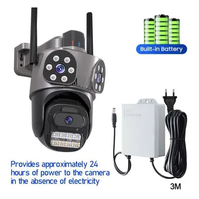 (Camera+batterie) Aiook Icsee Wifi Camera Hd 12mp Outdoor Waterproof Ip Camera Two-way Intercom 