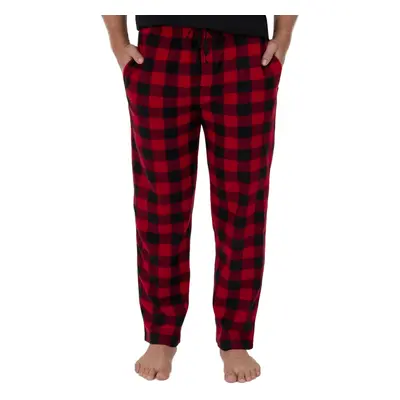 Fruit of the Loom Men's Fleece Pajama Pant Medium Red Buffalo Plaid