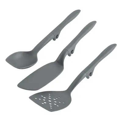 Rachael Ray Tools and Gadgets Spoon Slotted and Solid Turners Set Cooking Utensils Piece Gray