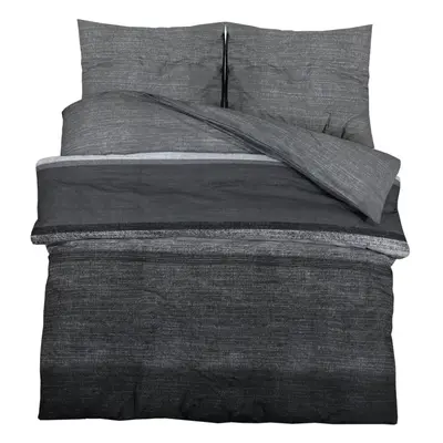 (dark grey and black, x cm + x cm/ pcs) vidaXL 1/2x Duvet Cover Set Cotton Duvet Slipcover Sheet