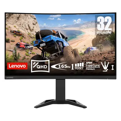 Lenovo G32qc-30 Inch Gaming Monitor | WQHD, 1440p, 165Hz, 0.5ms, HDMI, DP | AMD Freesync | PS, X