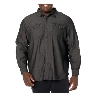 Wrangler Authentics Men's Long Sleeve Classic Woven Shirt Black Denim